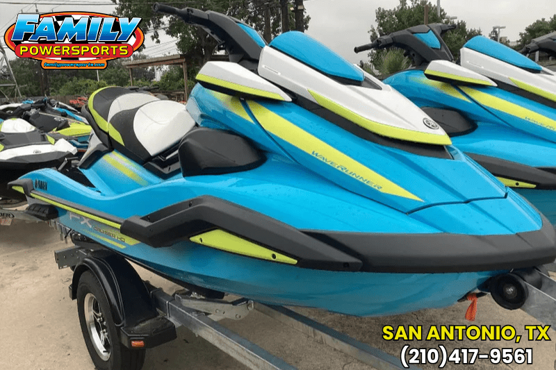 2023 Yamaha FX CRUISER HO WITH AUDIO SYSTEM CYAN WITH LIME YELLOW Image 1