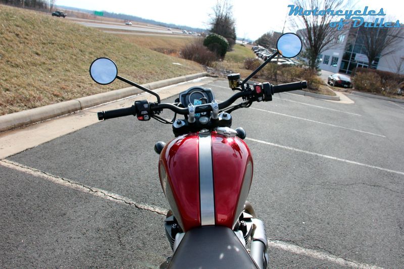 2022 Triumph Scrambler 1200 XC Gold Line  in a Carnival Red/Storm Grey exterior color. Motorcycles of Dulles 571.934.4450 motorcyclesofdulles.com 