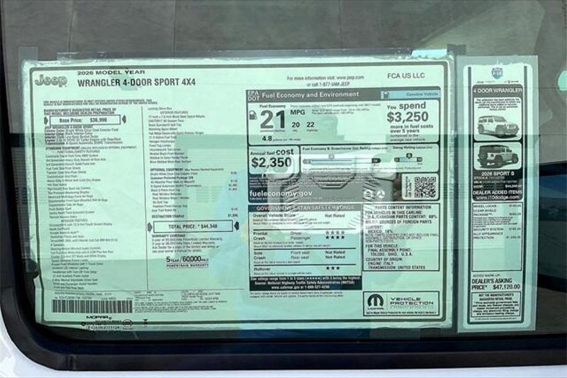 New 2026 Jeep Wrangler 4-door SportImage 16