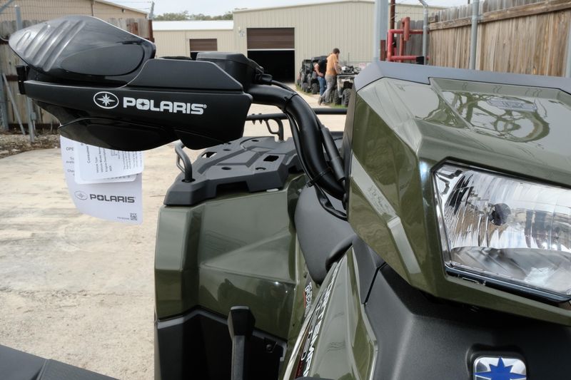 2025 POLARIS SPORTSMAN 450 HO EPS SAGE GREEN in a SAGE GREEN exterior color. Family PowerSports (877) 886-1997 familypowersports.com 