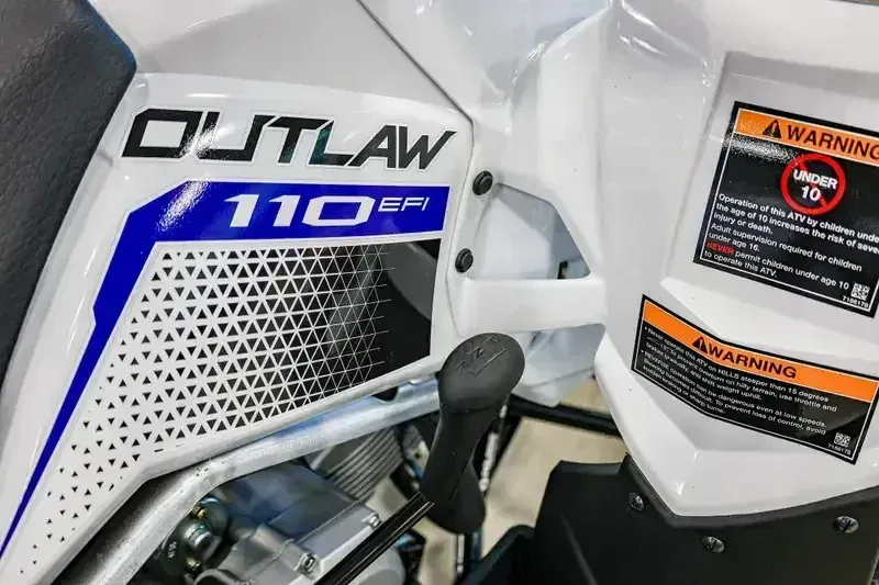 2025 Polaris OUTLAW 110 EFI BRIGHT WHITE AND BLUEImage 6