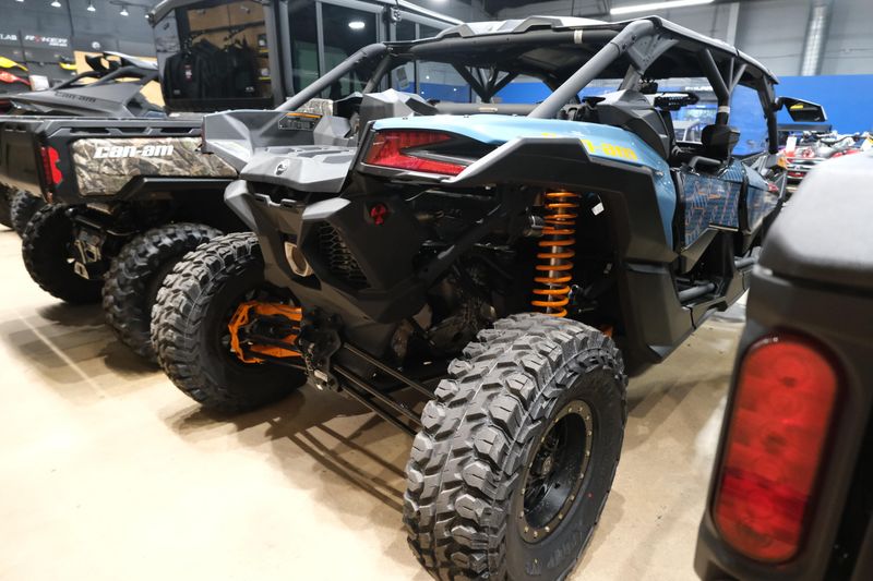 2025 CAN-AM MAVERICK X3 MAX DS TURBO SCANDI BLUE AND ORANGE CRUSH in a SCANDI BLUE AND ORANGE CRUSH exterior color. Family PowerSports (877) 886-1997 familypowersports.com 