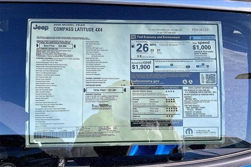 New 2026 Jeep Compass Latitude Altitude 4x4Image 16