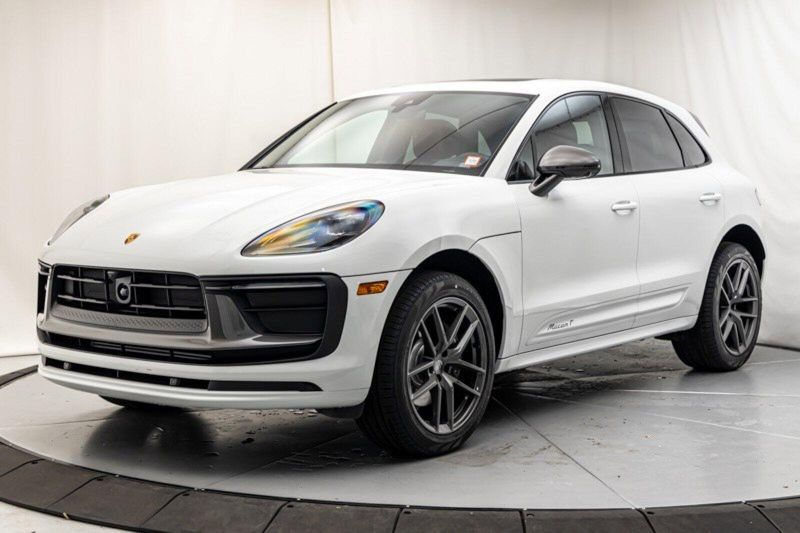 2024 Porsche Macan T in a White exterior color and Black/Bordeaux Redinterior. Lotus Manhattan 347-395-5714 lotusmanhattan.com 