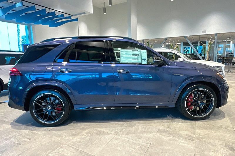 2024 Mercedes-Benz GLE-Class GLEGLE 63 S AMG in a TWILIGHT BLUE exterior color and BROWN/BLACKinterior. SHELLY AUTOMOTIVE shellyautomotive.com 