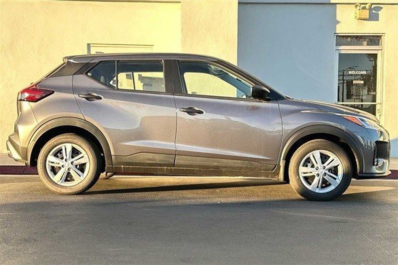 2024 Nissan Kicks S in a Gun Metallic exterior color and Charcoalinterior. BEACH BLVD OF CARS beachblvdofcars.com 