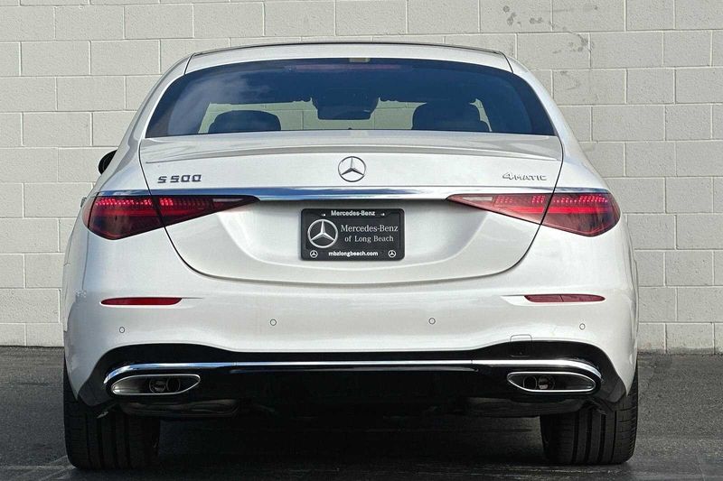 2023 Mercedes-Benz S-Class S 500 in a MANUFAKTUR Diamond White exterior color and Black Leatherinterior. SHELLY AUTOMOTIVE shellyautomotive.com 