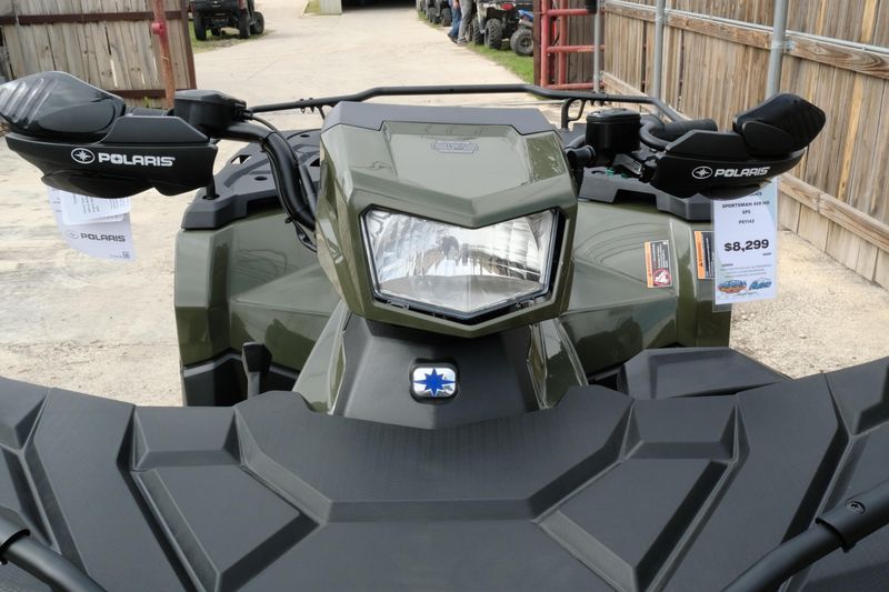 2025 POLARIS SPORTSMAN 450 HO EPS SAGE GREEN in a SAGE GREEN exterior color. Family PowerSports (877) 886-1997 familypowersports.com 