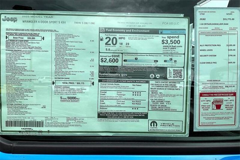 New 2025 Jeep Wrangler 4-door Sport SImage 16