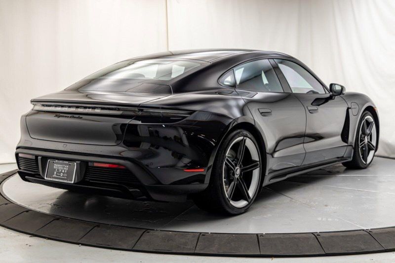 2024 Porsche Taycan Turbo in a Jet Black Metallic exterior color and Blackinterior. Lotus Manhattan 347-395-5714 lotusmanhattan.com 