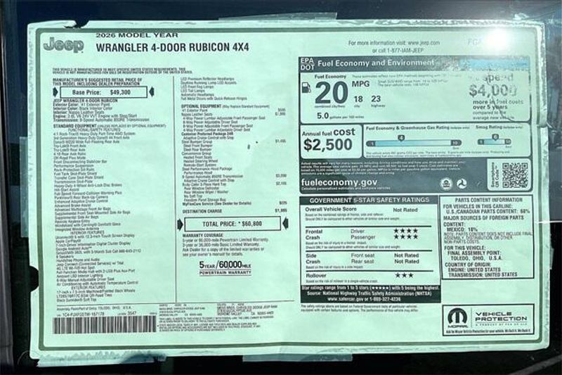 New 2026 Jeep Wrangler 4-door RubiconImage 16