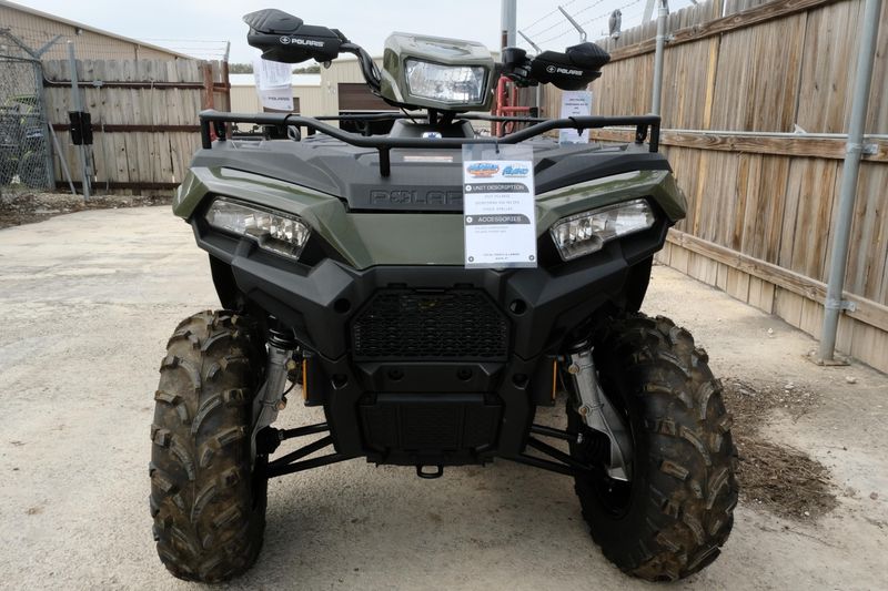 2025 POLARIS SPORTSMAN 450 HO EPS SAGE GREEN in a SAGE GREEN exterior color. Family PowerSports (877) 886-1997 familypowersports.com 