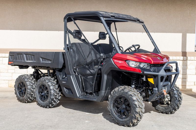 2024 CAN-AM SSV DEF 6X6 XT 64 HD10 RD 24 in a RED exterior color. Family PowerSports (877) 886-1997 familypowersports.com 