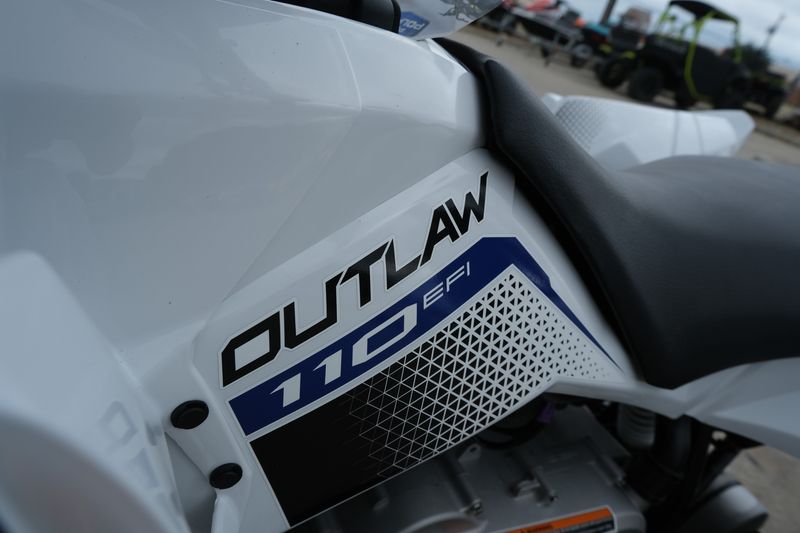 2025 Polaris OUTLAW 110 EFI BRIGHT WHITE AND BLUE Image 2