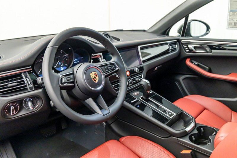 2024 Porsche Macan  in a Black exterior color and Black/Bordeaux Redinterior. Lotus Manhattan 347-395-5714 lotusmanhattan.com 