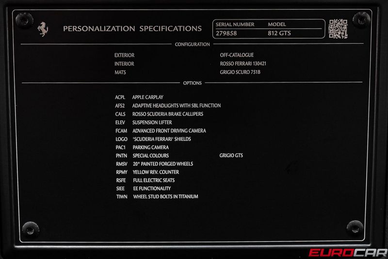 2022 Ferrari 812 GTS *FULL BODY MATTE BLACK WRAP * FRONT LIFT*Image 19