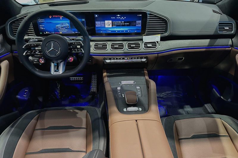 2024 Mercedes-Benz GLE-Class GLEGLE 63 S AMG in a TWILIGHT BLUE exterior color and BROWN/BLACKinterior. SHELLY AUTOMOTIVE shellyautomotive.com 