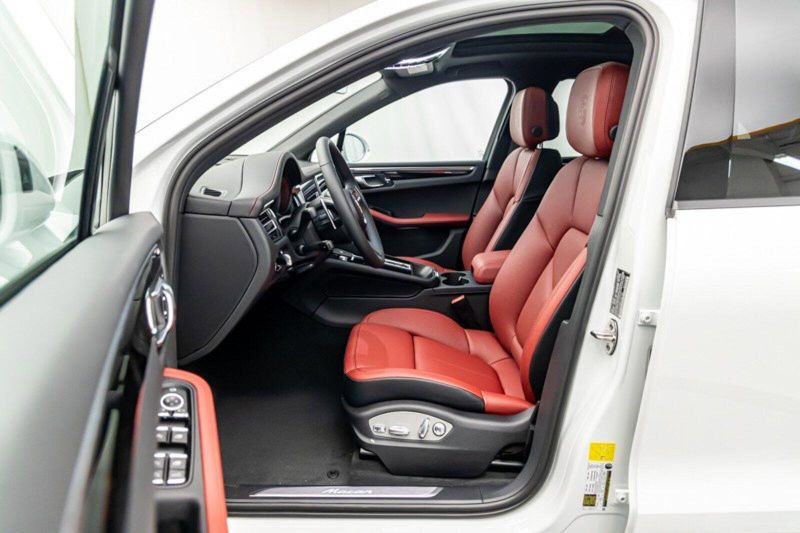 2024 Porsche Macan  in a White exterior color and Black/Bordeaux Redinterior. Lotus Manhattan 347-395-5714 lotusmanhattan.com 