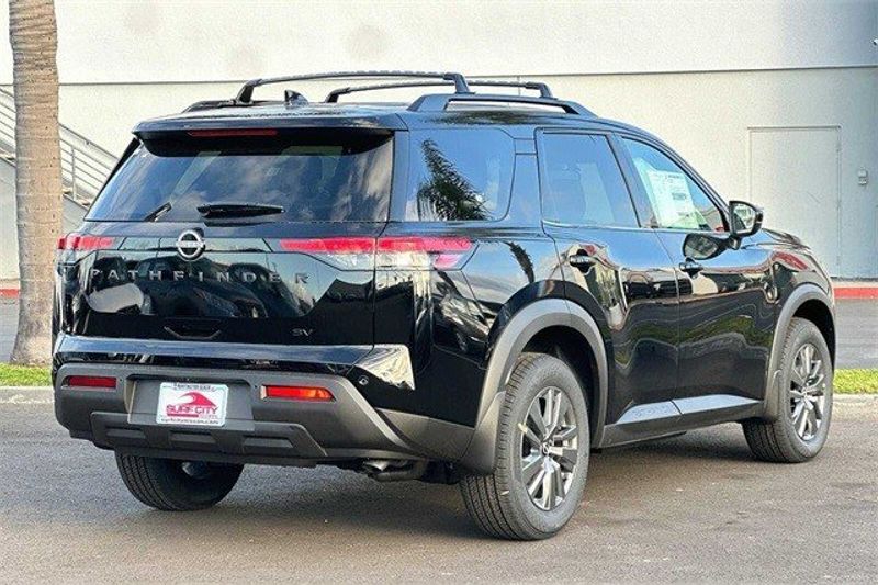 2024 Nissan Pathfinder SV in a Super Black exterior color and Charcoalinterior. BEACH BLVD OF CARS beachblvdofcars.com 