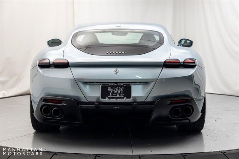 2021 Ferrari Roma  in a Grigio Alloy Metallic exterior color and Blu Mediointerior. Lotus Manhattan 347-395-5714 lotusmanhattan.com 