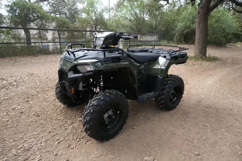 2025 POLARIS SPORTSMAN 450 HO EPS SAGE GREEN in a SAGE GREEN exterior color. Family PowerSports (877) 886-1997 familypowersports.com 