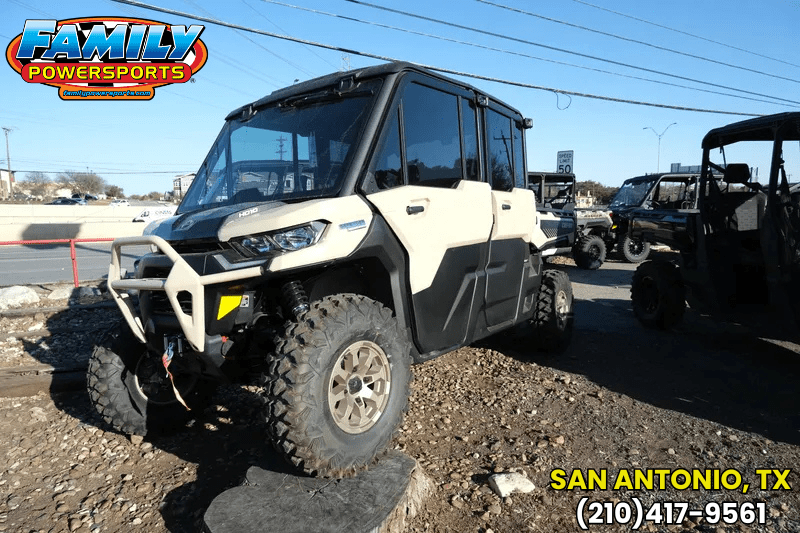 2025 Can-Am DEFENDER MAX LIMITED CAB HD10 DESERT TAN AND STEALTH BLACKImage 1