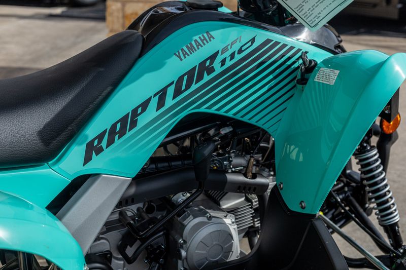 2024 YAMAHA Raptor 110 in a TEAL exterior color. Family PowerSports (877) 886-1997 familypowersports.com 