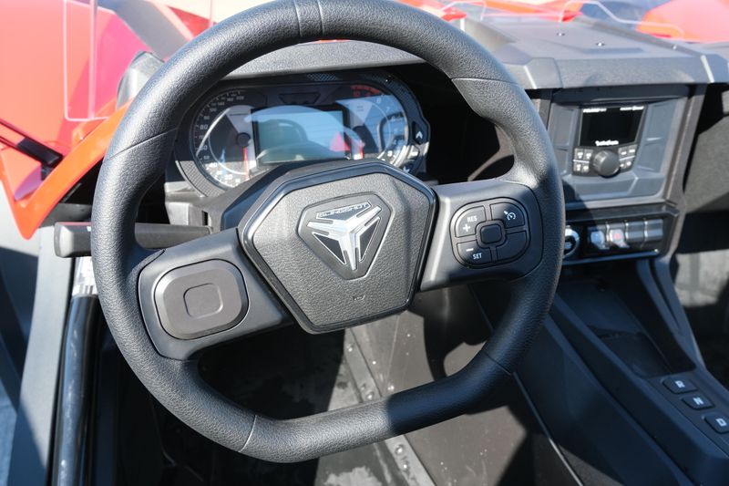 NEW 2025 POLARIS SLINGSHOT S AUTODRIVE  in a SLINGSHOT RED exterior color. Family PowerSports (877) 886-1997 familypowersports.com 