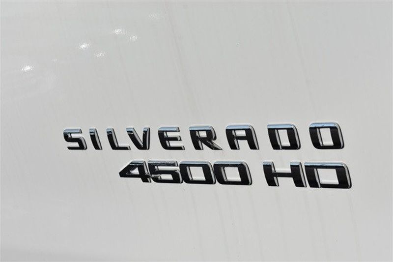 2023 Chevrolet Silverado 4500HD Work Truck in a Summit White exterior color and Dark Ash Seats With Jet Black Interior Accentsinterior. Raymond Auto Group 888-703-9950 raymonddeals.com 