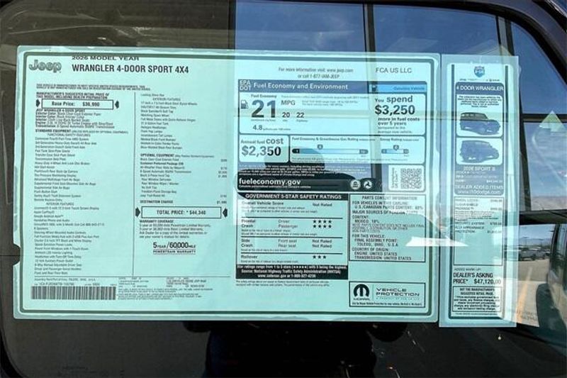 New 2026 Jeep Wrangler 4-door SportImage 16
