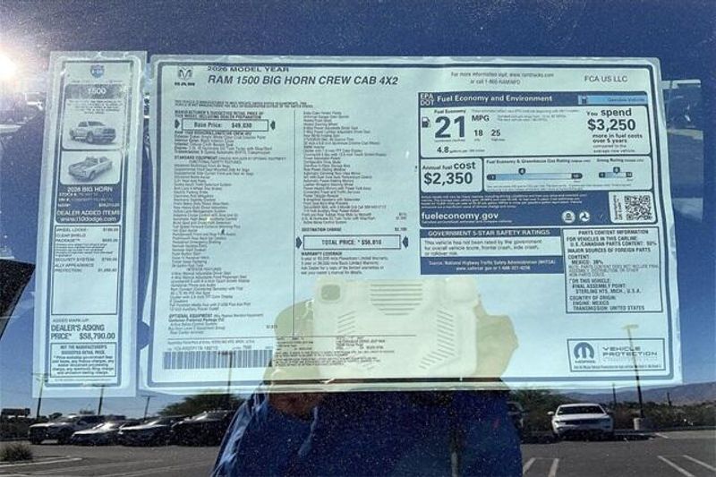 New 2026 RAM 1500 Big Horn Crew Cab 4x2 5