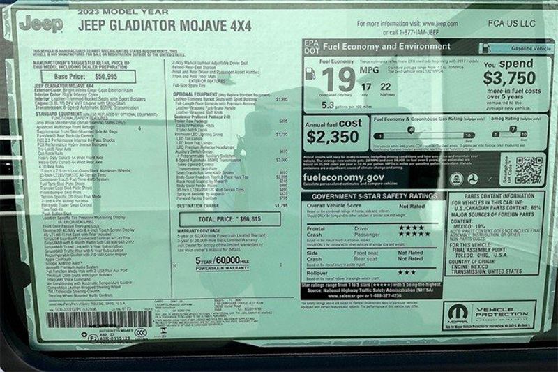 2023 Jeep Gladiator Mojave 4x4Image 16