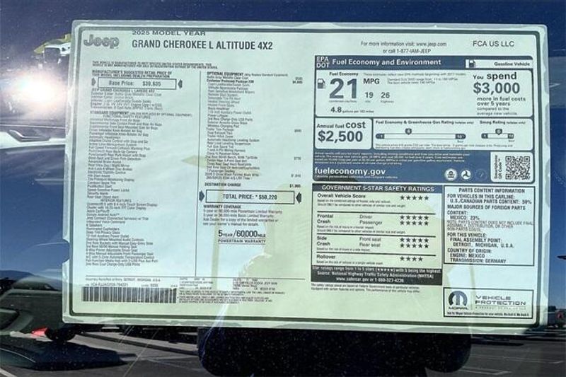 New 2025 Jeep Grand Cherokee L Altitude 4x2Image 16