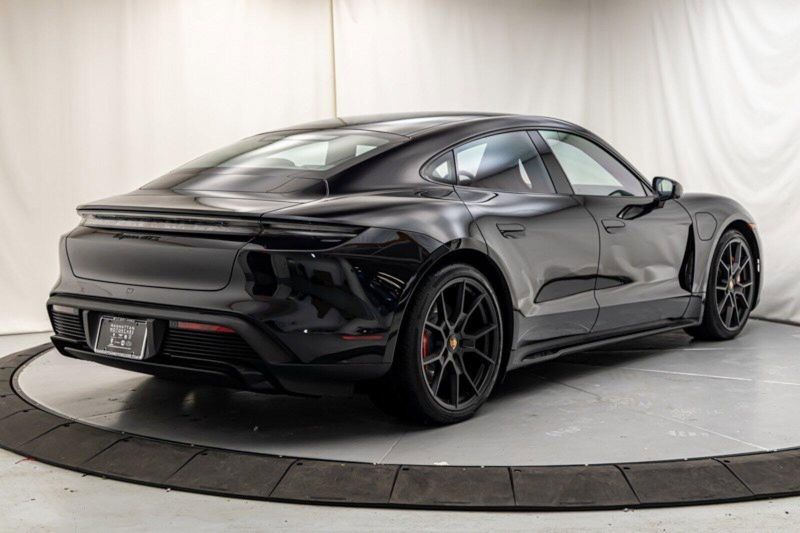 2024 Porsche Taycan GTS in a Jet Black Metallic exterior color and Blackinterior. Lotus Manhattan 347-395-5714 lotusmanhattan.com 