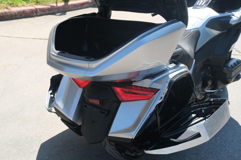 NEW 2025 HONDA GOLD WING TOUR DCT  in a LIGHT SILVER METALLIC exterior color. Family PowerSports (877) 886-1997 familypowersports.com 