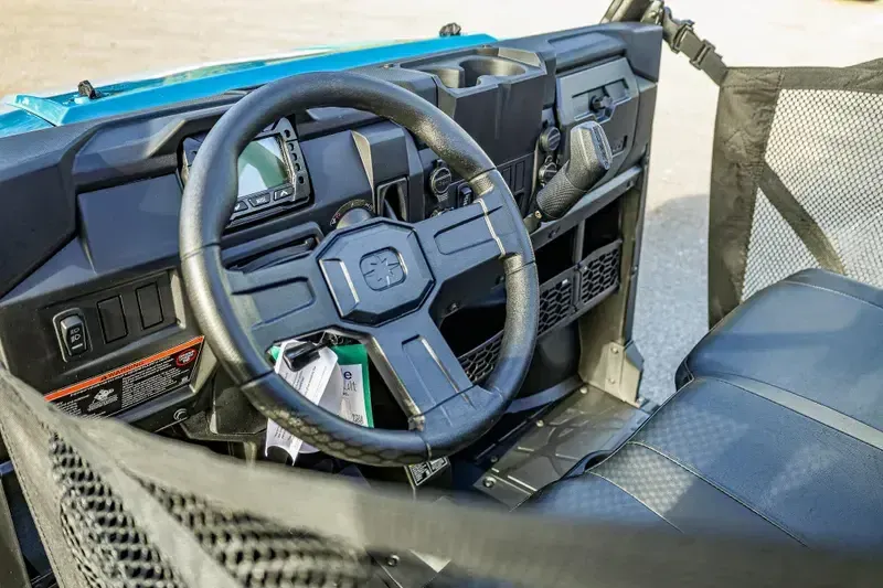 2025 POLARIS RANGER CREW SP 570 PREMIUM ZENITH BLUE in a ZENITH BLUE exterior color. Family PowerSports (877) 886-1997 familypowersports.com 