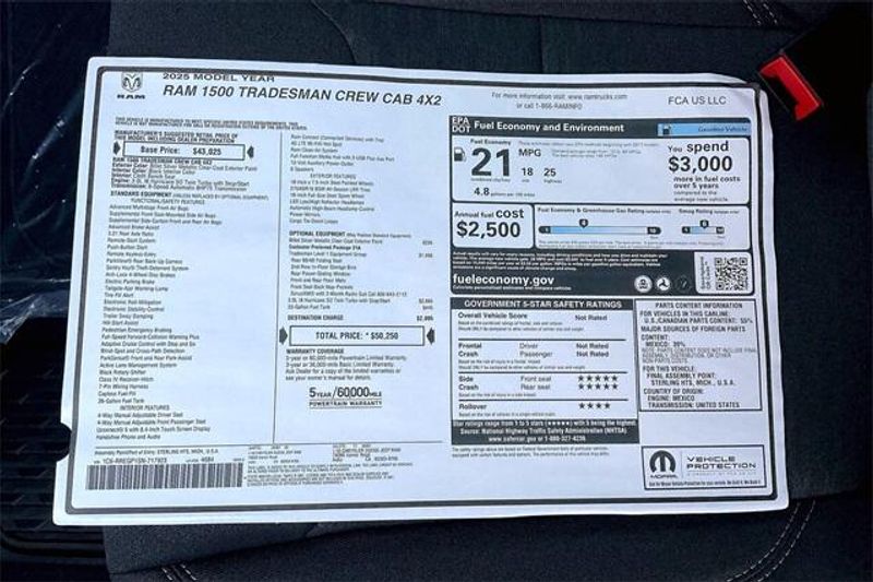 2025 RAM 1500 Tradesman Crew Cab 4x2 5