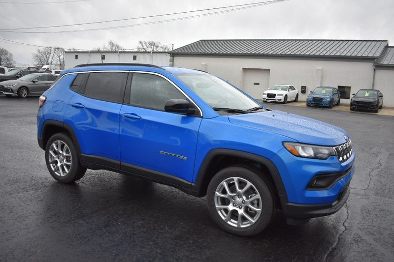 2024 Jeep Compass Latitude Lux 4x4 in a Laser Blue Pearl Coat exterior color. Tom Whiteside Auto Sales 740-831-2535 whitesidecars.com 