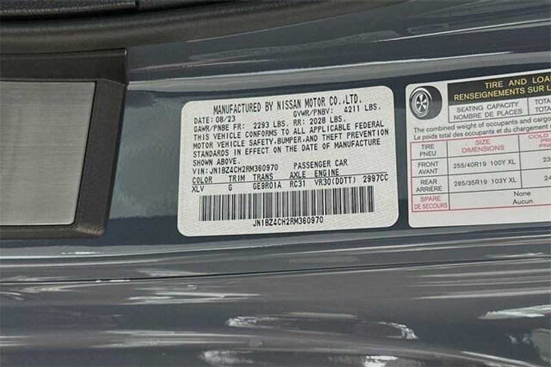 2024 Nissan Z  in a Stealth Gray/Super Black exterior color and Graphiteinterior. BEACH BLVD OF CARS beachblvdofcars.com 