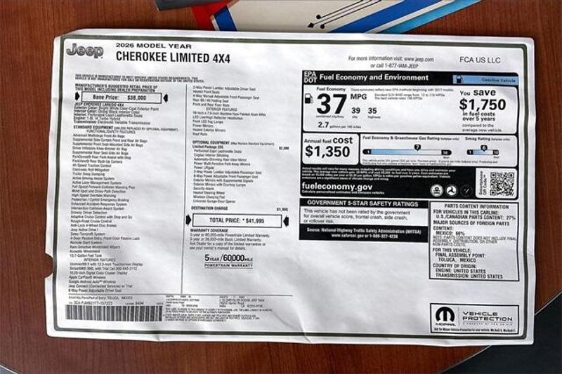 New 2026 Jeep Cherokee Limited 4x4Image 14