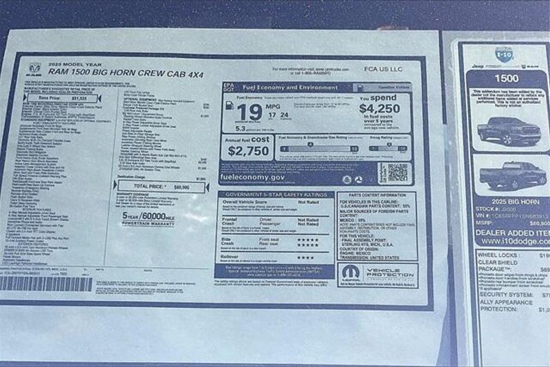 2025 RAM 1500 Big Horn Crew Cab 4x4 5