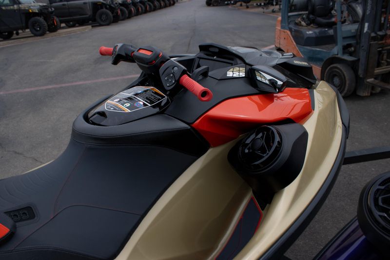 2025 SEADOO RXPX 325 WITH SOUND SYSTEM METALLIC TAN AND LAVA RED Image 6