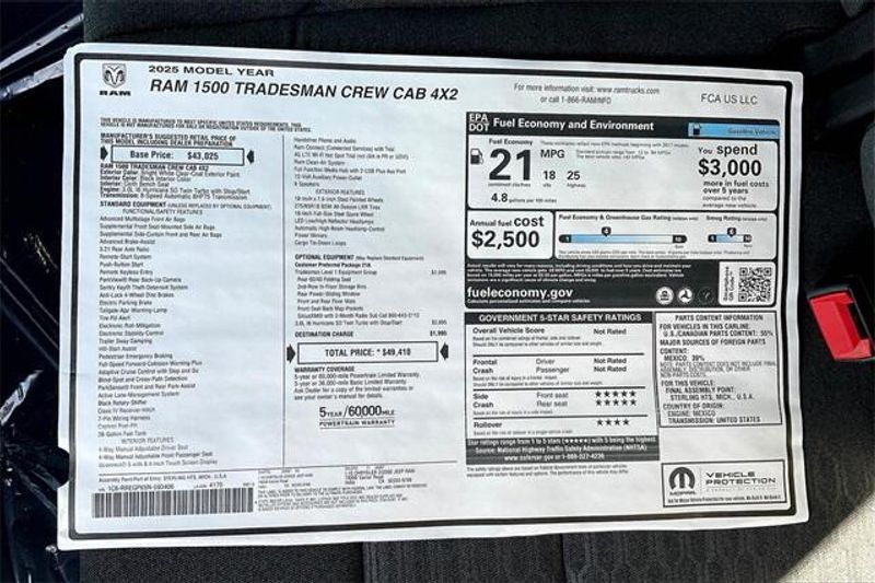 2025 RAM 1500 Tradesman Crew Cab 4x2 5