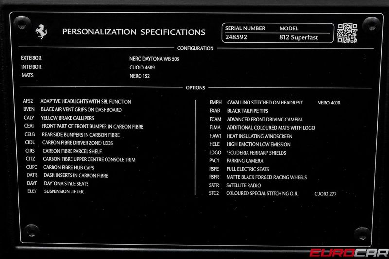 2020 Ferrari 812 Superfast *CARBON FIBER STEERING WHEEL * DAYTONA  SEATS*Image 20