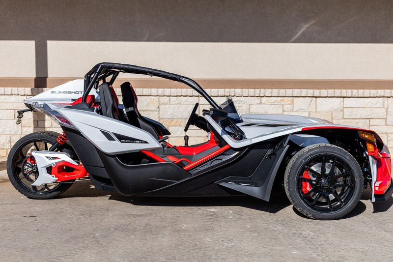 2024 POLARIS SLINGSHOT ROUSH MANUAL RACETRACK RED in a RED exterior color. Family PowerSports (877) 886-1997 familypowersports.com 