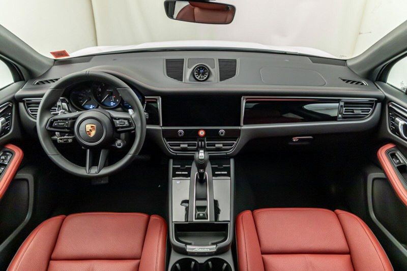 2024 Porsche Macan T in a White exterior color and Black/Bordeaux Redinterior. Lotus Manhattan 347-395-5714 lotusmanhattan.com 