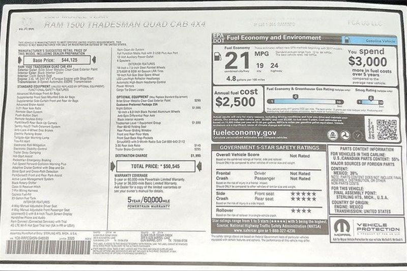 2025 RAM 1500 Tradesman Quad Cab 4x4 6