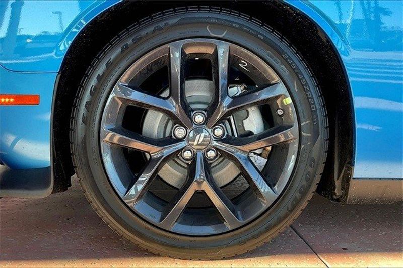 2023 Dodge Challenger Gt in a B5 Blue exterior color and Blackinterior. Crystal Chrysler Jeep Dodge Ram (760) 507-2975 pixelmotiondemo.com 