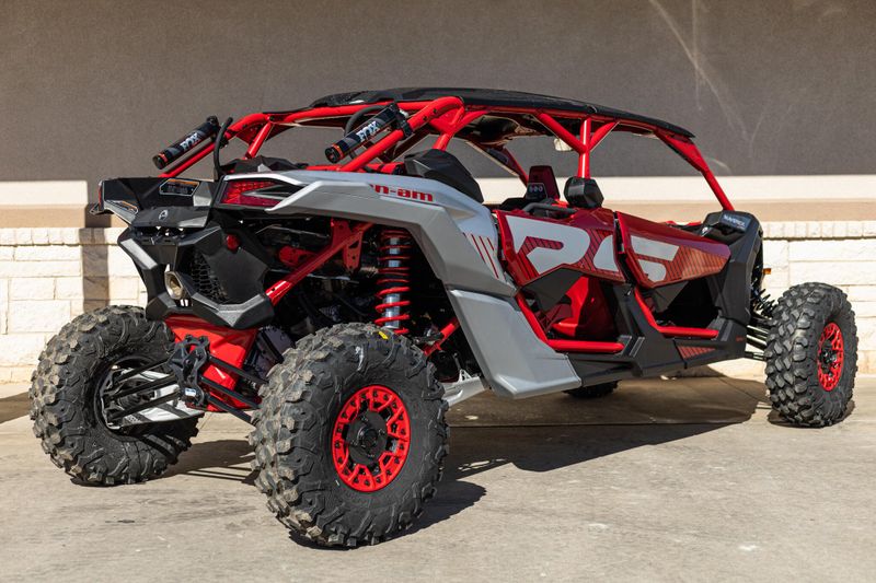 2025 Can-Am MAVERICK X3 MAX X RS TURBO RR WITH SMARTSHOX FIERY RED AND HYPER SILVERImage 2