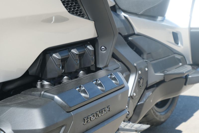 NEW 2025 HONDA GOLD WING TOUR DCT  in a LIGHT SILVER METALLIC exterior color. Family PowerSports (877) 886-1997 familypowersports.com 